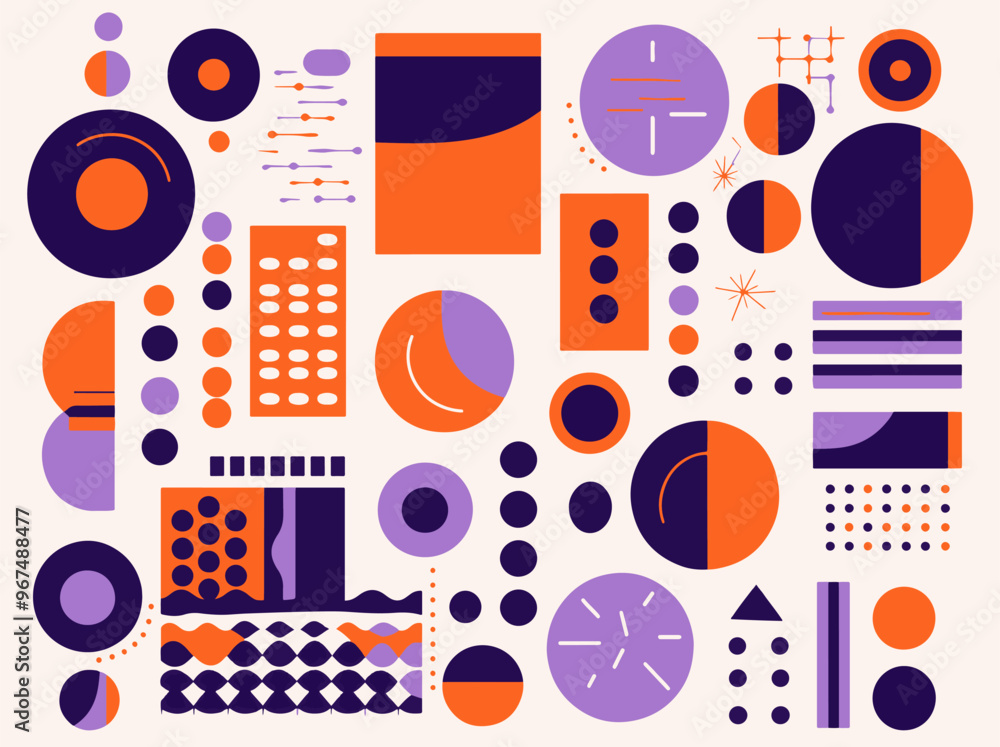 Abstract geometric shapes in a colorful pattern Abstract geometric shapes in a colorful pattern