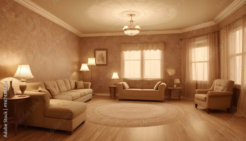 Photo interior modern design room 3d illustration; Photo interior modern design room 3d illustration;
