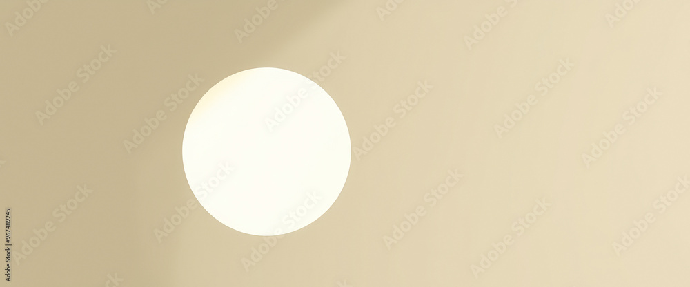Minimalist Beige Background with a Round White Shape Minimalist Beige Background with a Round White Shape