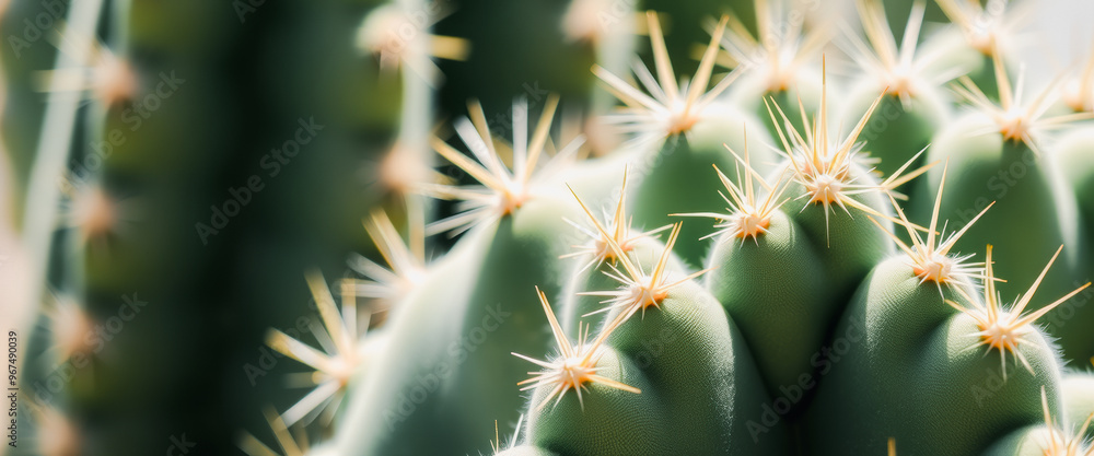 Close-up of a cactus with sharp spines Close-up of a cactus with sharp spines