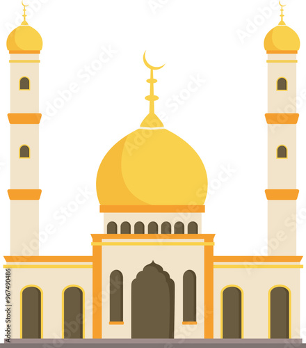 Mosque cartoon on white background