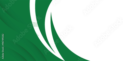 Vector green line background curve element with white space for text and message design, overlapping layers, vector