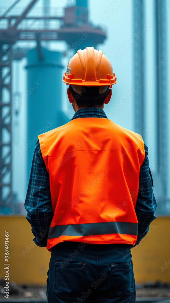 Construction Worker in Hard Hat and Safety Vest Construction Worker in Hard Hat and Safety Vest