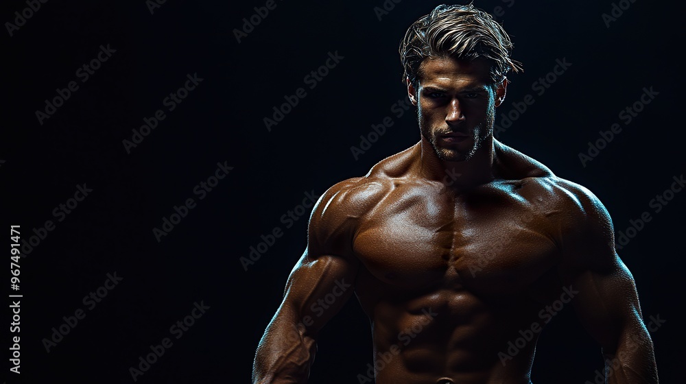 an athlete performing a specific action or pose with clear visibility of their muscles and equipment isolated on a dark background an athlete performing a specific action or pose with clear visibility of their muscles and equipment isolated on a dark background