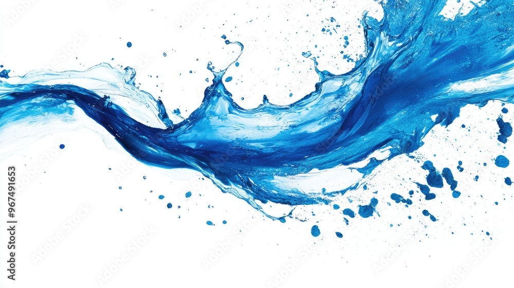 White background with abstract blue splashes swirl White background with abstract blue splashes swirl