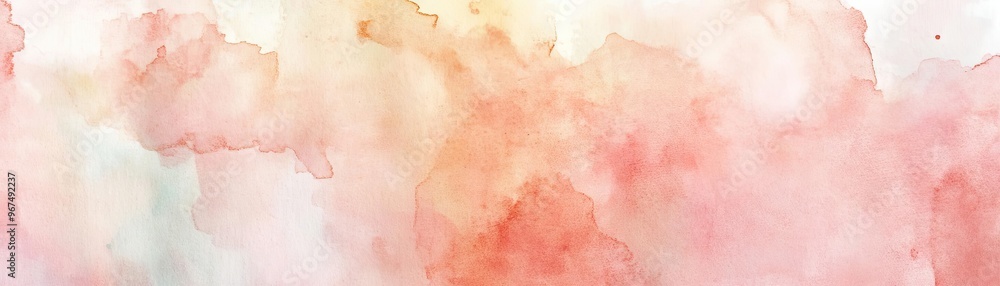 Obraz premium A soft watercolor wash in gentle pink and peach tones, perfect for backgrounds and artistic projects.