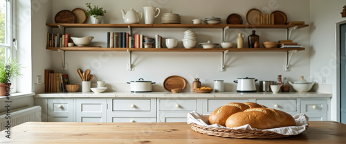 Wallpaper Mural Freshly Baked Bread in a Rustic Kitchen Torontodigital.ca