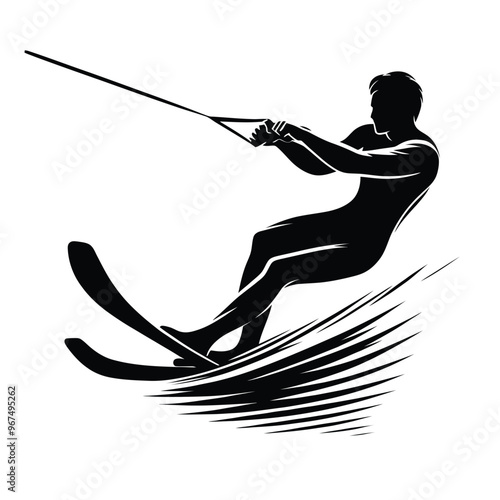 Water Skiing Silhouette