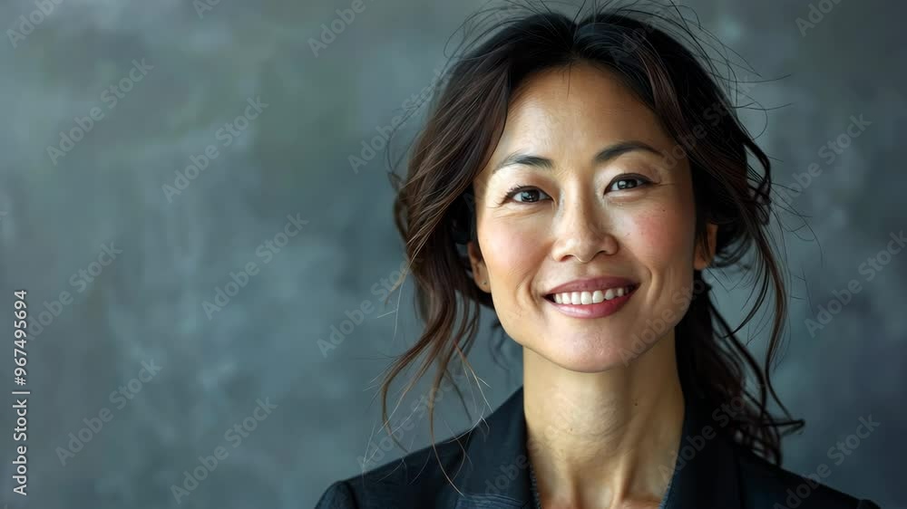 A confident woman showcasing her style against a textured background in a professional setting A confident woman showcasing her style against a textured background in a professional setting