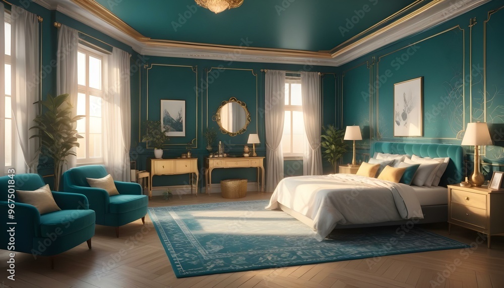 Photo interior modern design room 3d illustration; Photo interior modern design room 3d illustration;