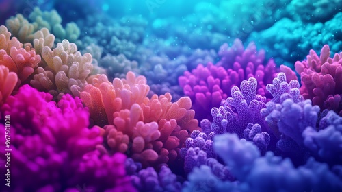 Glowing underwater coral reef scene, full of vibrant colors, marine glowtime, stunning and immersive photo