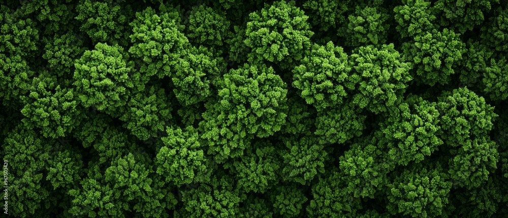 A dense forest absorbing carbon dioxide, lush green trees representing natures role in achieving carbon neutrality A dense forest absorbing carbon dioxide, lush green trees representing natures role in achieving carbon neutrality