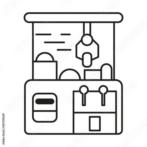 Claw machine icon vector on white background
