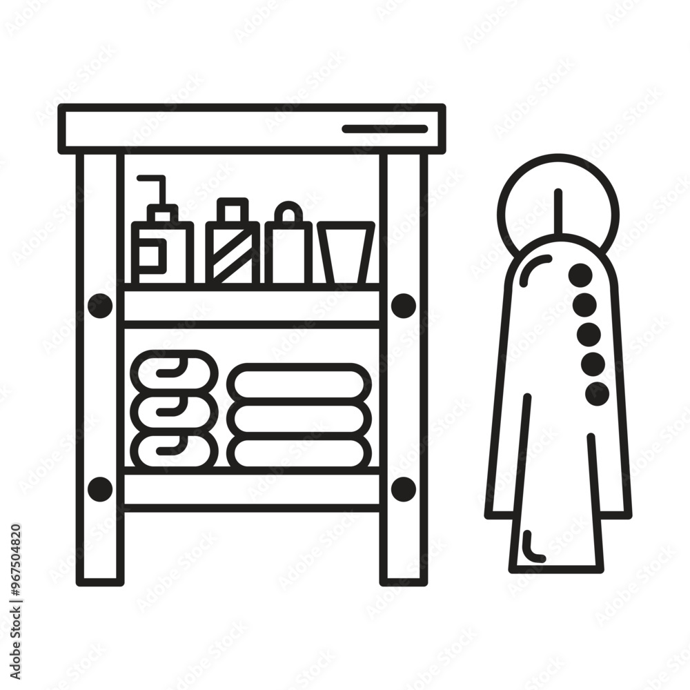 Bathroom shelves icon vector on white background Bathroom shelves icon vector on white background
