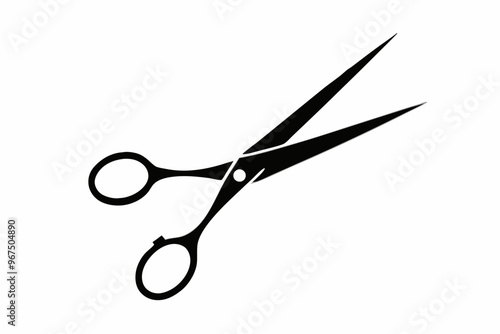 scissors logo, icon silhouette vector illustration on a white background 