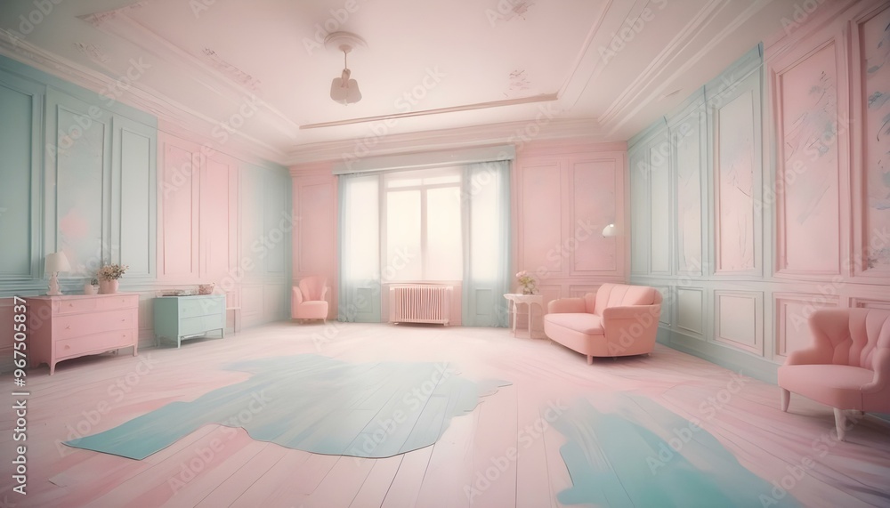 Photo interior modern design room 3d illustration; Photo interior modern design room 3d illustration;