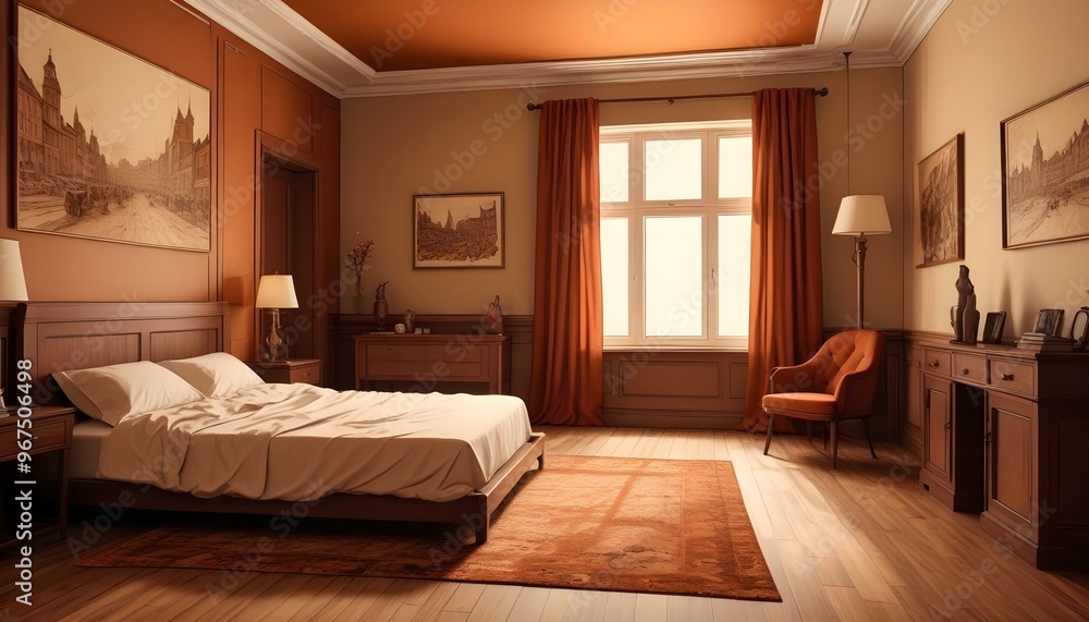Photo interior modern design room 3d illustration; Photo interior modern design room 3d illustration;