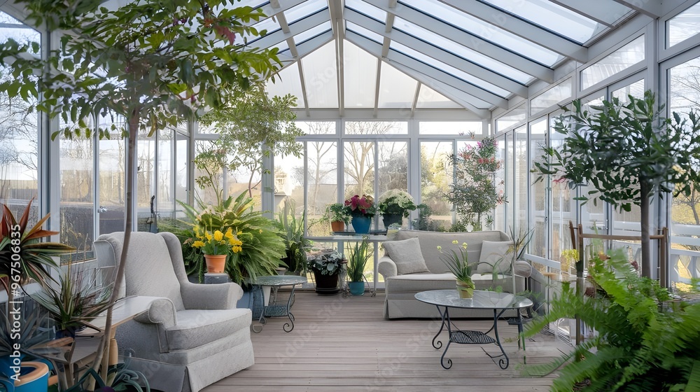 Naklejka premium sunroom with a comfortable seating