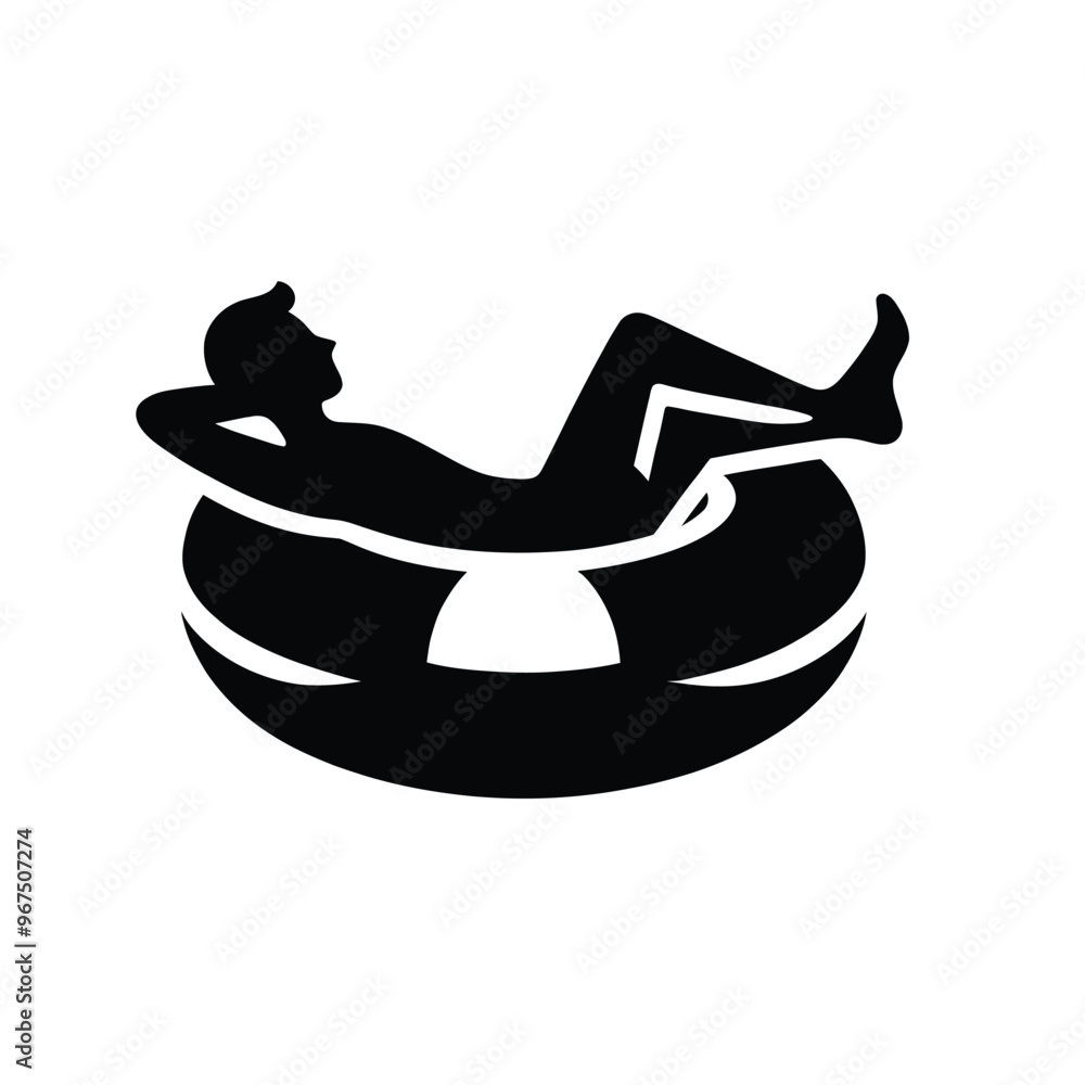 Pool Float Lounging Silhouette Pool Float Lounging Silhouette