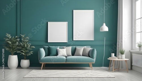 Photo interior modern design room 3d illustration;