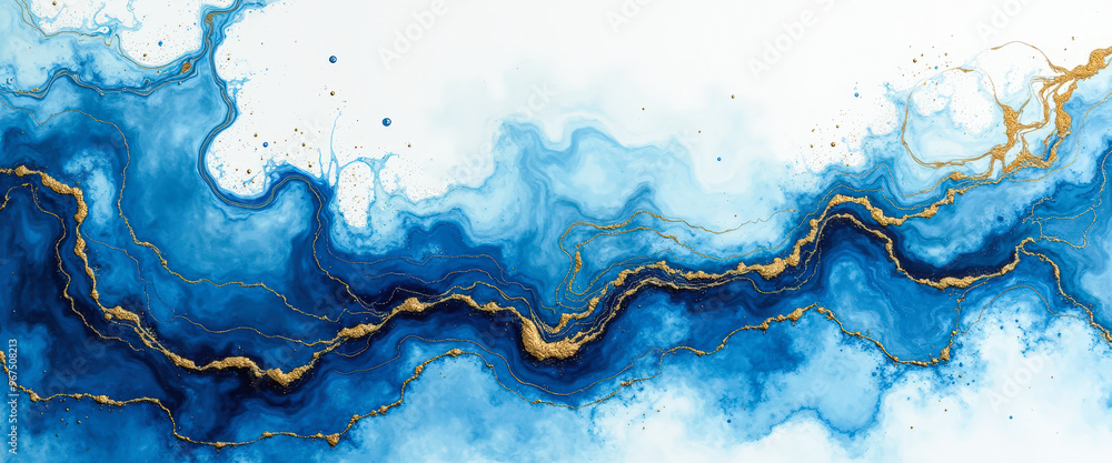 Abstract Blue and Gold Swirls Abstract Blue and Gold Swirls