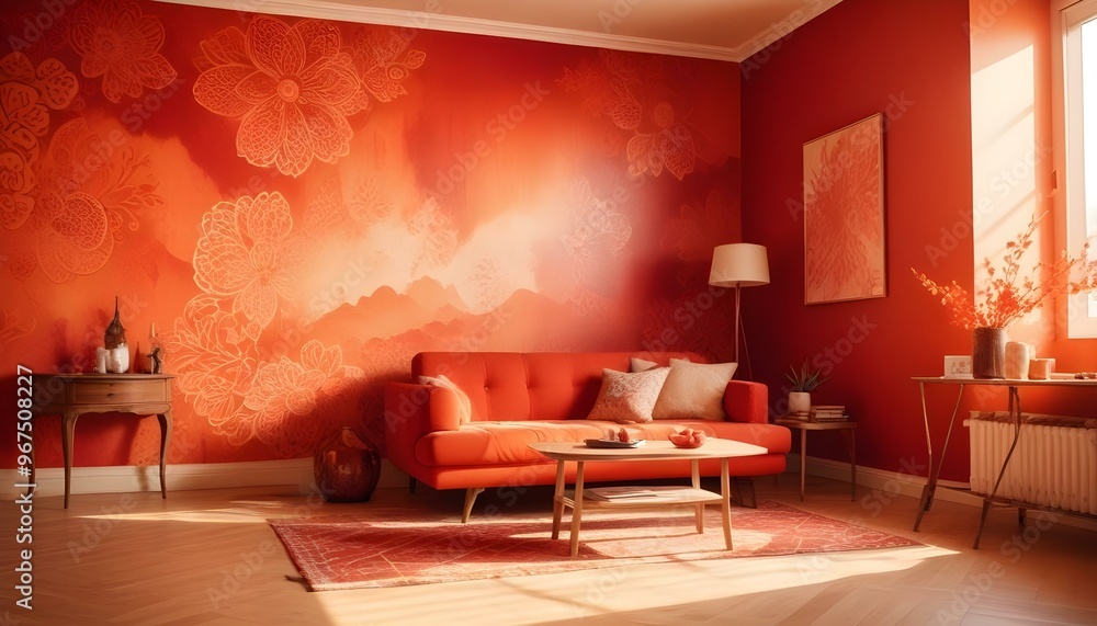 Fototapeta premium Photo interior modern design room 3d illustration;