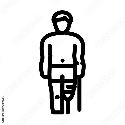 limb amputation surgery line icon vector. limb amputation surgery sign. isolated contour symbol black illustration