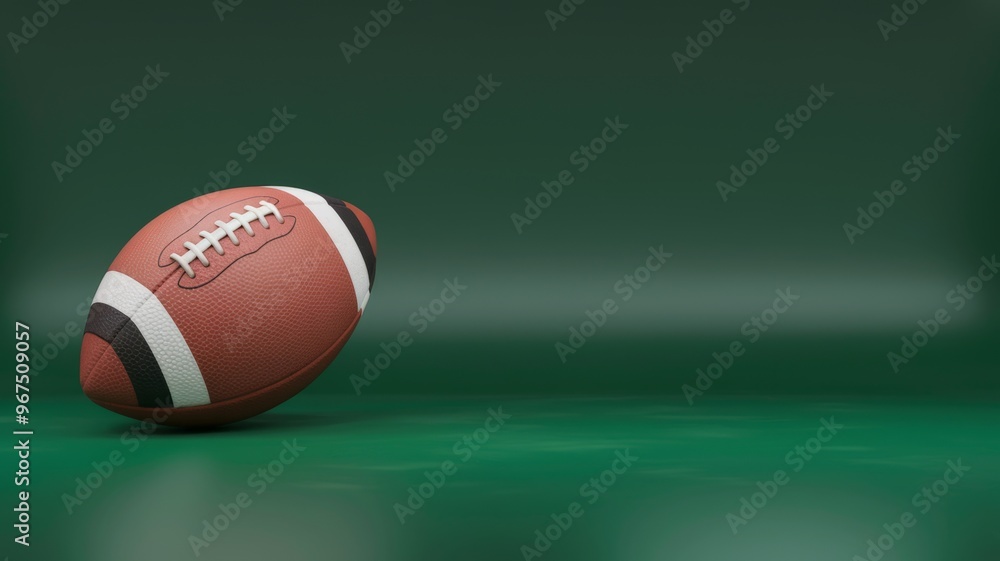American football ball, sports and competition concept, green background with grass. American football ball, sports and competition concept, green background with grass.
