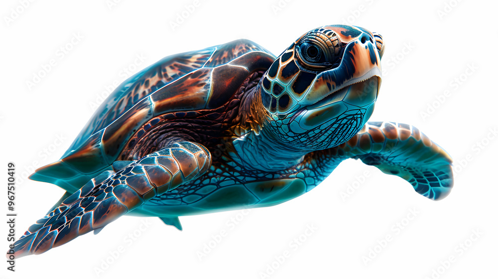 Obraz premium Sea Turtle. Watercolor Illustration Style. Isolate