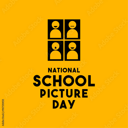 National School Picture Day. Yellow background.