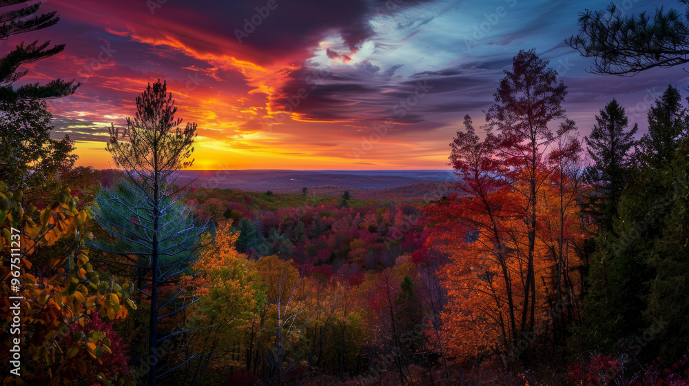 sunset autumn forrest sunset autumn forrest