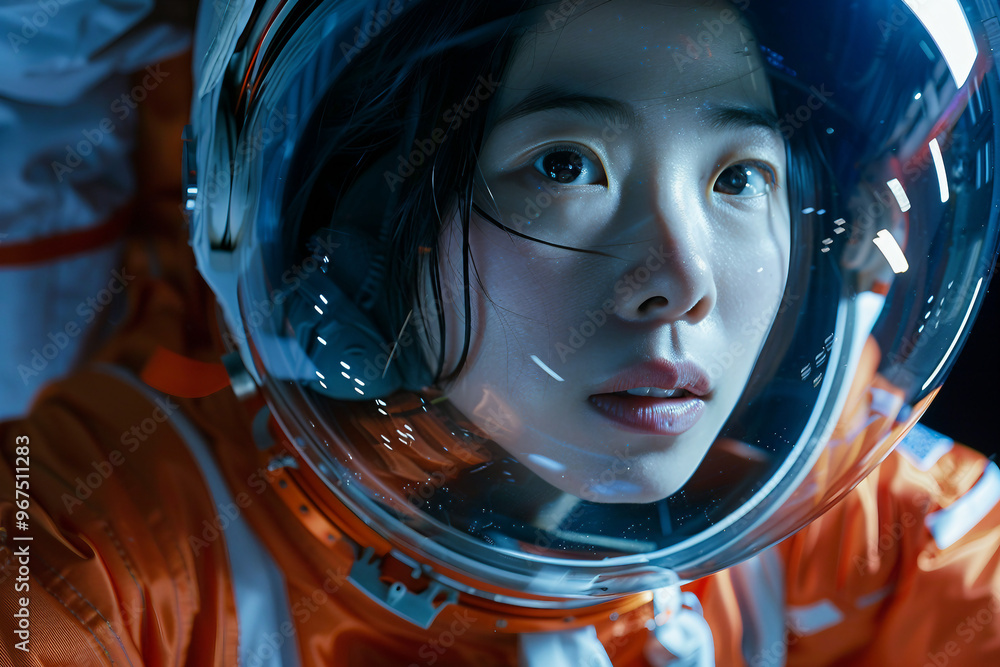 Fototapeta premium Modernistic futuristic space traveling conceptual photo image AI generative cosmic science fiction