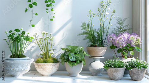 Wallpaper Mural Stylish and botany composition of home interior garden filled a lot of plants in different design Torontodigital.ca