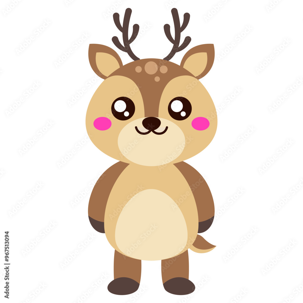 Animal deer cartoon, digital art illustration. Animal deer cartoon, digital art illustration.