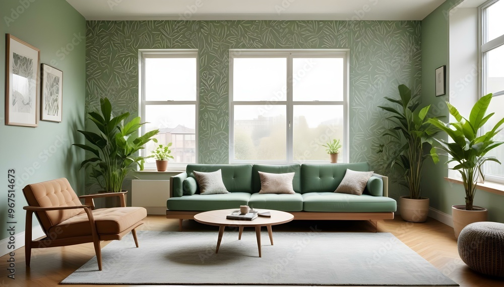 Photo interior modern design room 3d illustration; Photo interior modern design room 3d illustration;