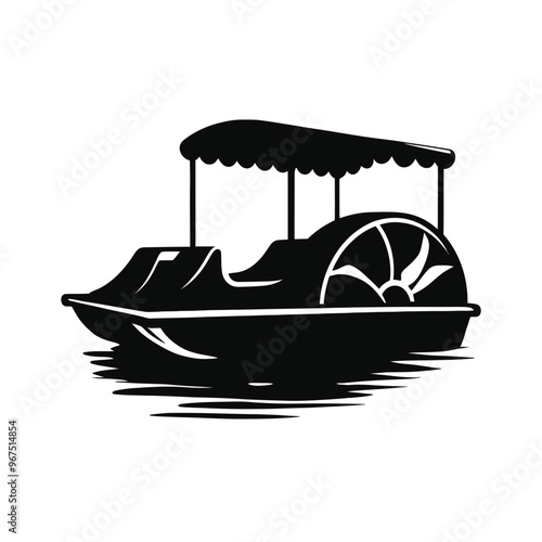 Paddleboat Silhouette on Water