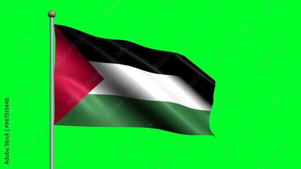 Flag of Palestine country. 3D waving animated flag. Flag of Palestine country. 3D waving animated flag.