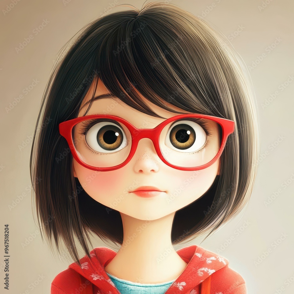 A charming cartoon girl with a playful expression, showcasing her adorable side in vibrant colors. A charming cartoon girl with a playful expression, showcasing her adorable side in vibrant colors.