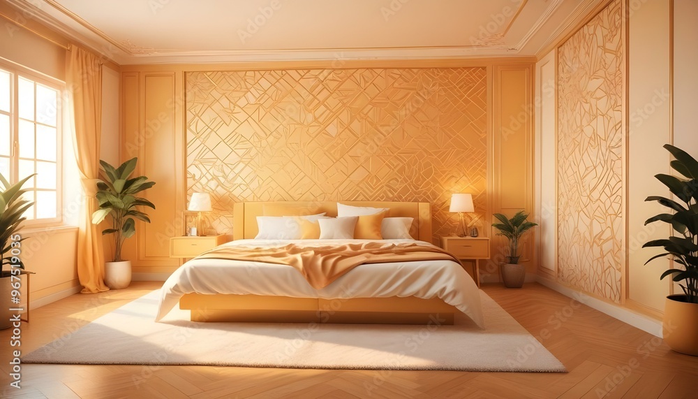 Photo interior modern design room 3d illustration; Photo interior modern design room 3d illustration;
