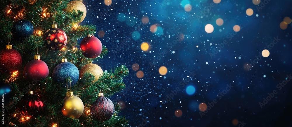 Christmas Tree with Ornaments and Lights - Festive Holiday Decor Christmas Tree with Ornaments and Lights - Festive Holiday Decor