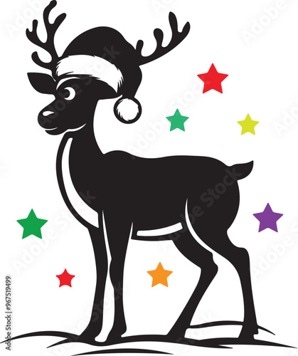 deer with christmas vector