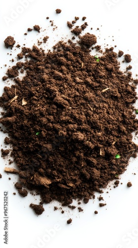 A close-up view of rich, dark soil, perfect for gardening, planting, or as natural fertilizer in agriculture.