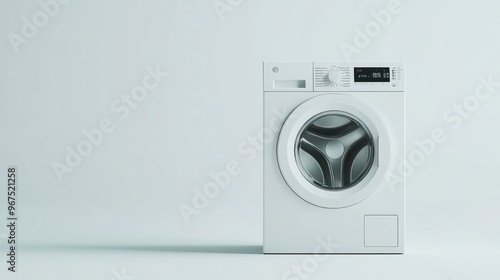 Modern White Washing Machine in a Minimalist Setting