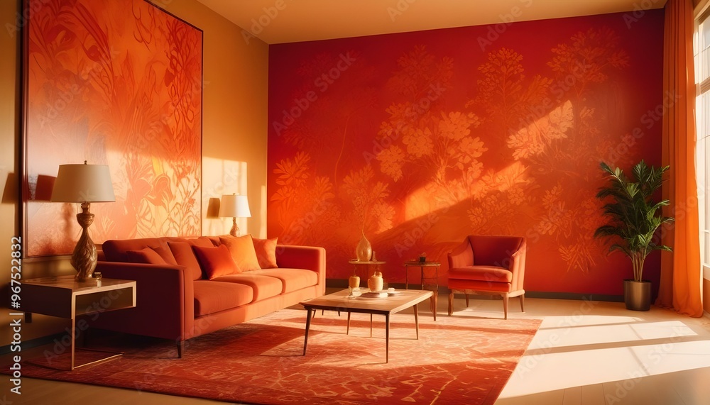 Photo interior modern design room 3d illustration; Photo interior modern design room 3d illustration;