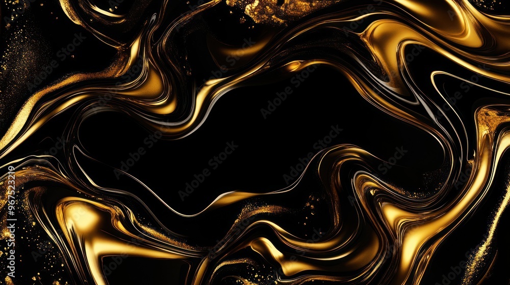 Abstract Gold and Black Swirls Abstract Gold and Black Swirls