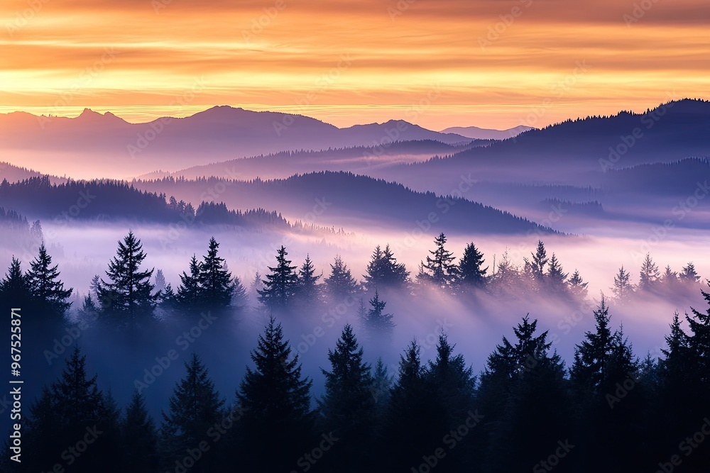 Misty Mountain Sunrise: A Breathtaking View Misty Mountain Sunrise: A Breathtaking View