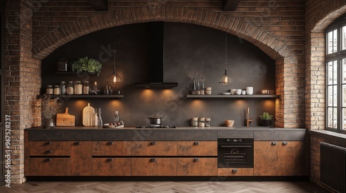 Luxury modern kitchen with ...