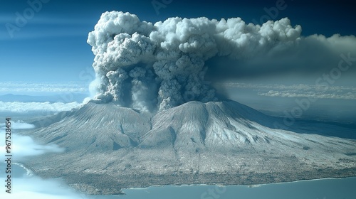 Volcanic eruption with lava...