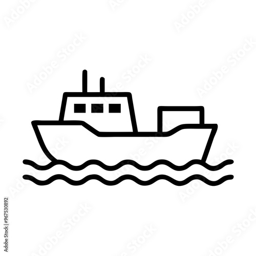 Ship outline icon vector illustration 