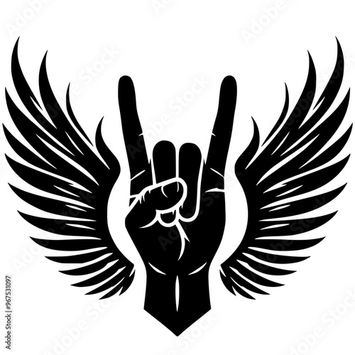 Rock n roll hand symbol silhouette